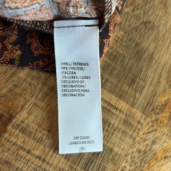 Rebecca Minkoff Jordana Brown Paisley Mock Neck Dress size M - Picture 12 of 12